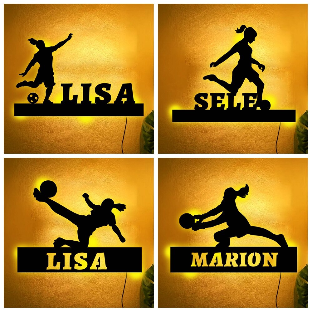 Personalisierte Lampe Fussballerin