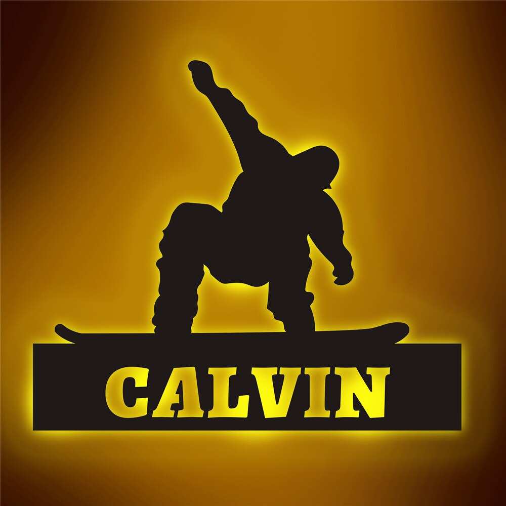 Personalisierte Lampe Snowboard