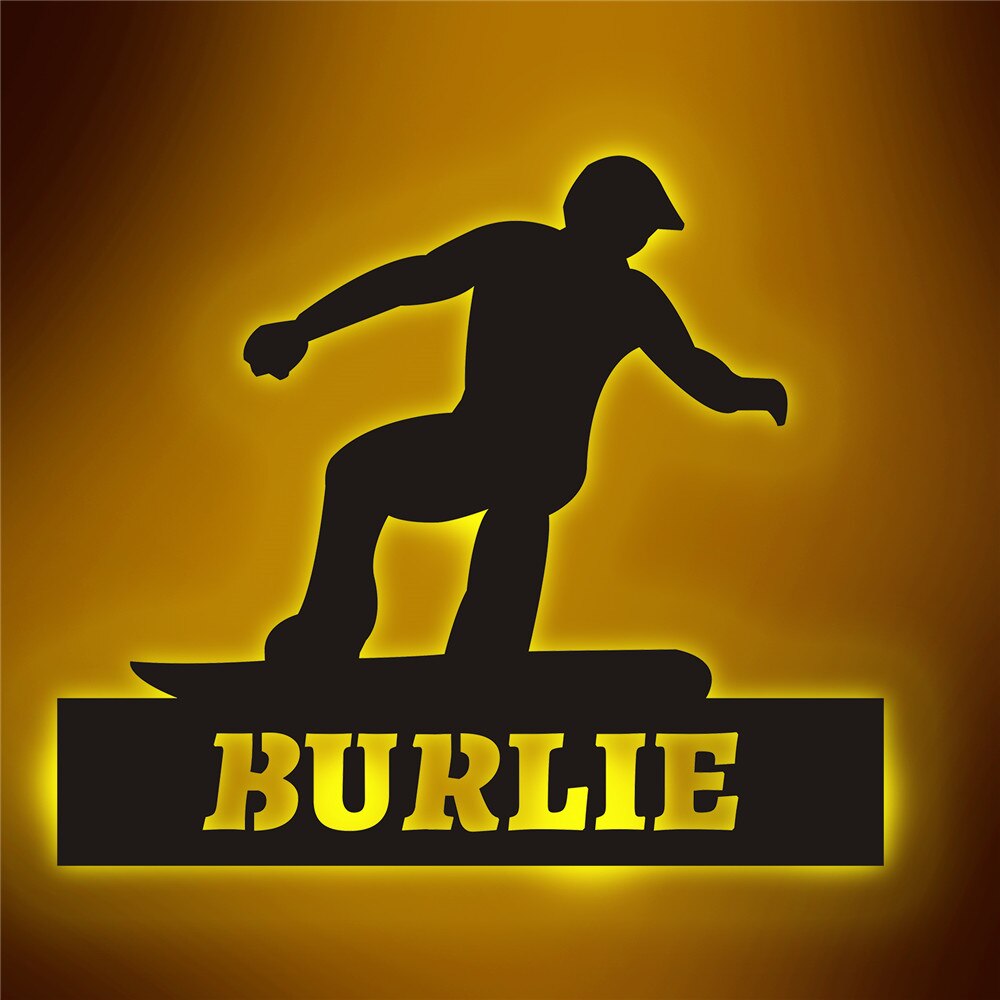 Personalisierte Lampe Snowboard