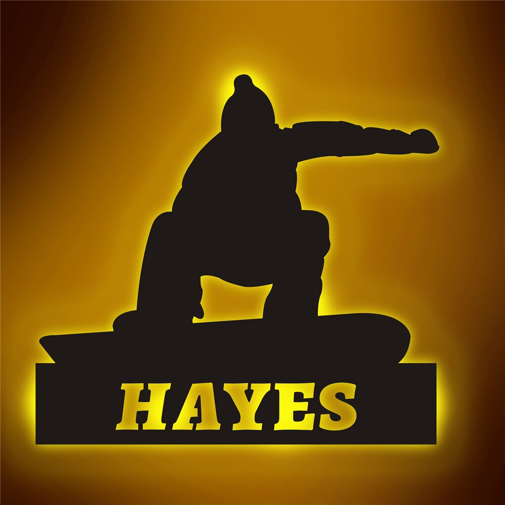 Personalisierte Lampe Snowboard