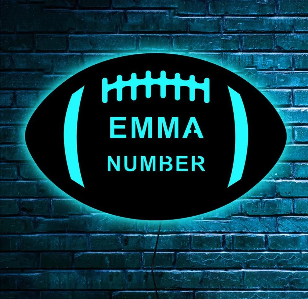 Personalisierbare Lampe American Football 16 Farben