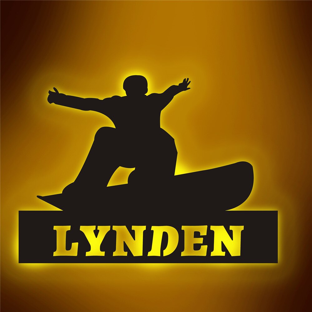 Personalisierte Lampe Snowboard