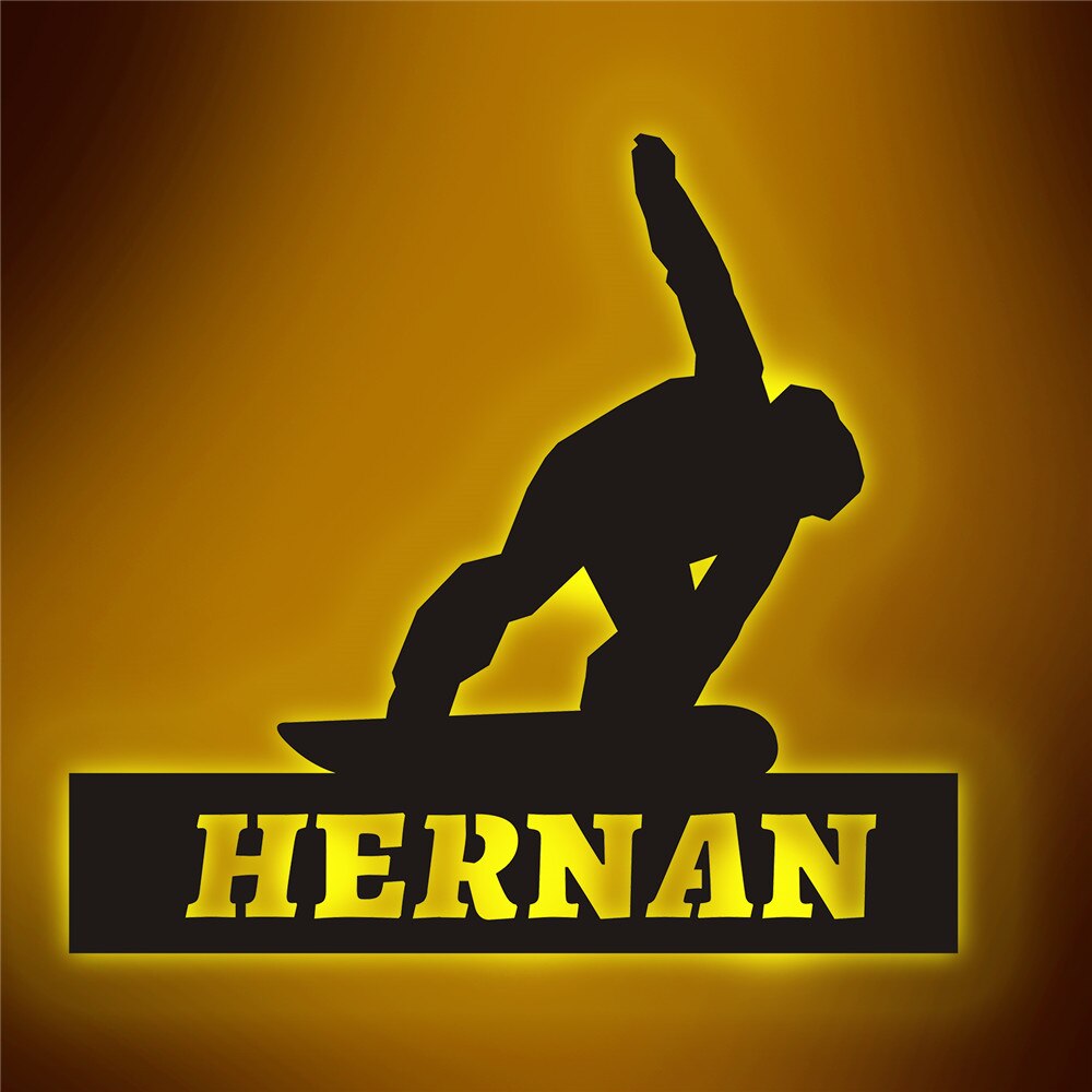 Personalisierte Lampe Snowboard