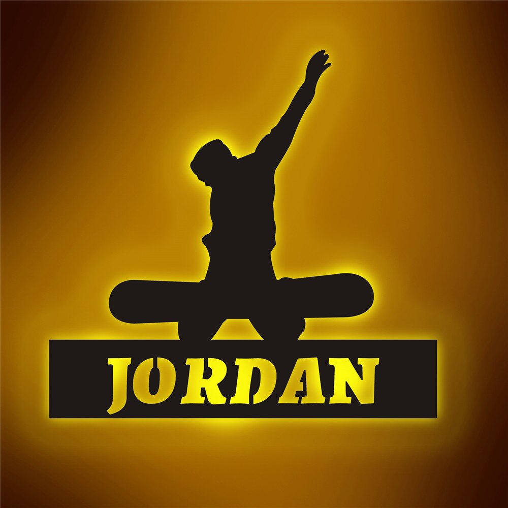 Personalisierte Lampe Snowboard