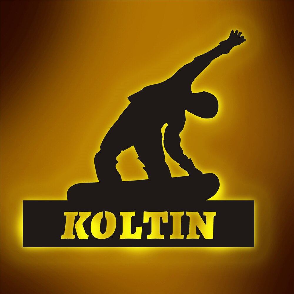 Personalisierte Lampe Snowboard