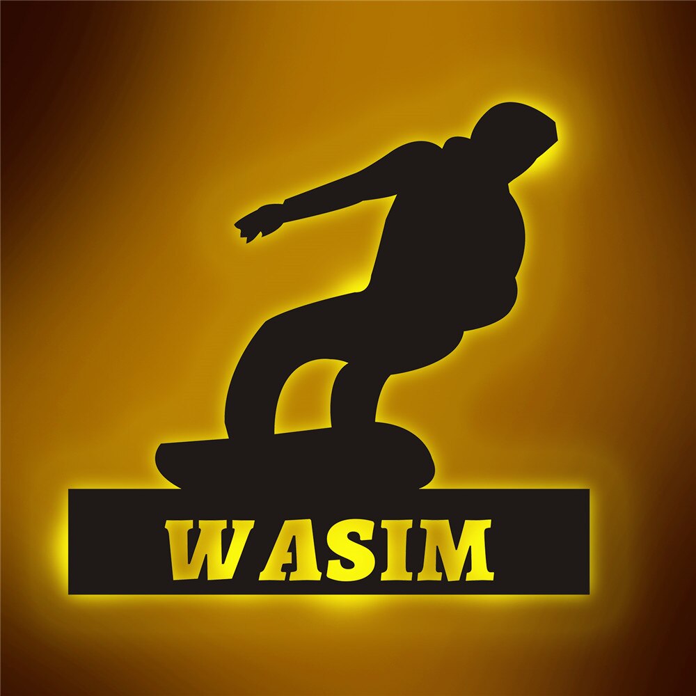 Personalisierte Lampe Snowboard