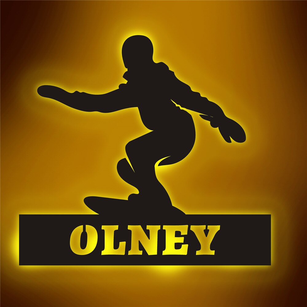 Personalisierte Lampe Snowboard