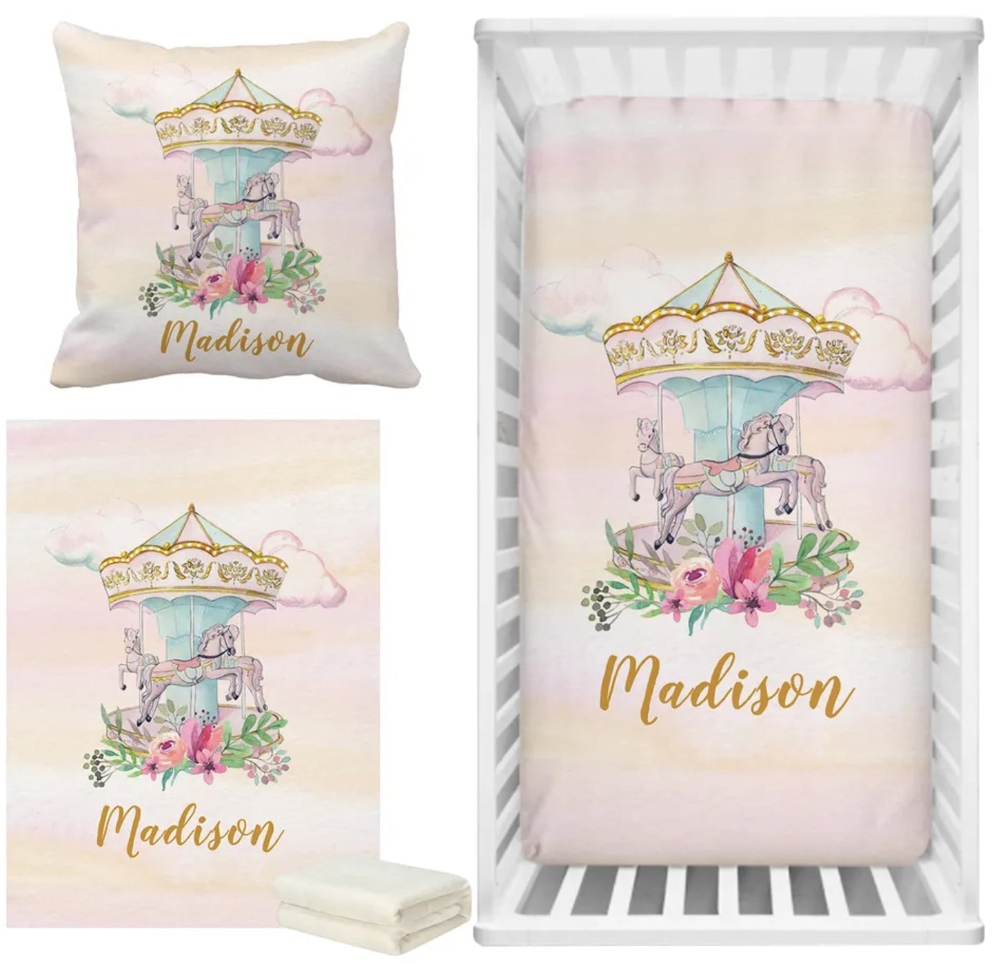 Babybett 3er Set Wunschname