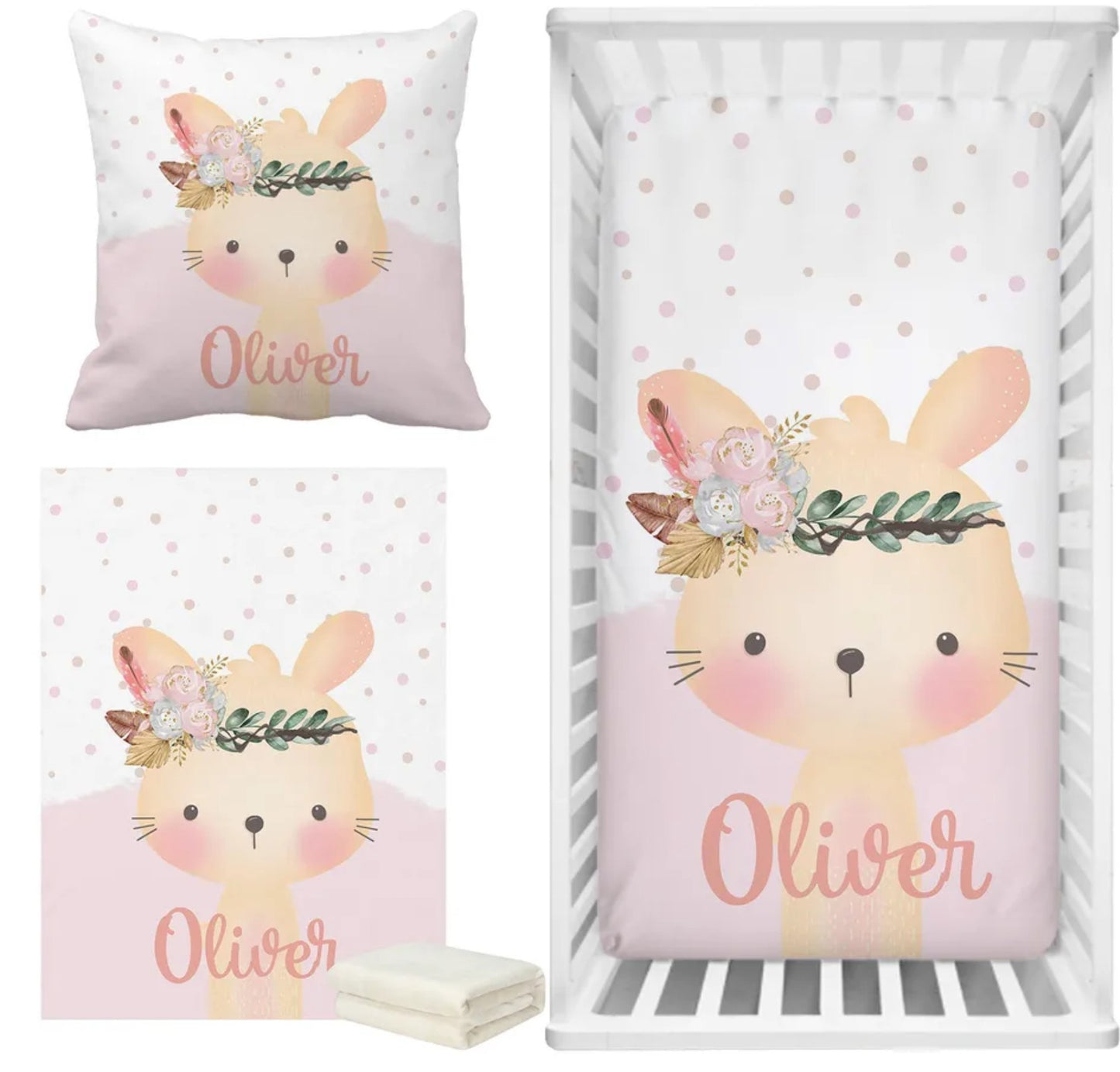 Babybett 3er Set Wunschname