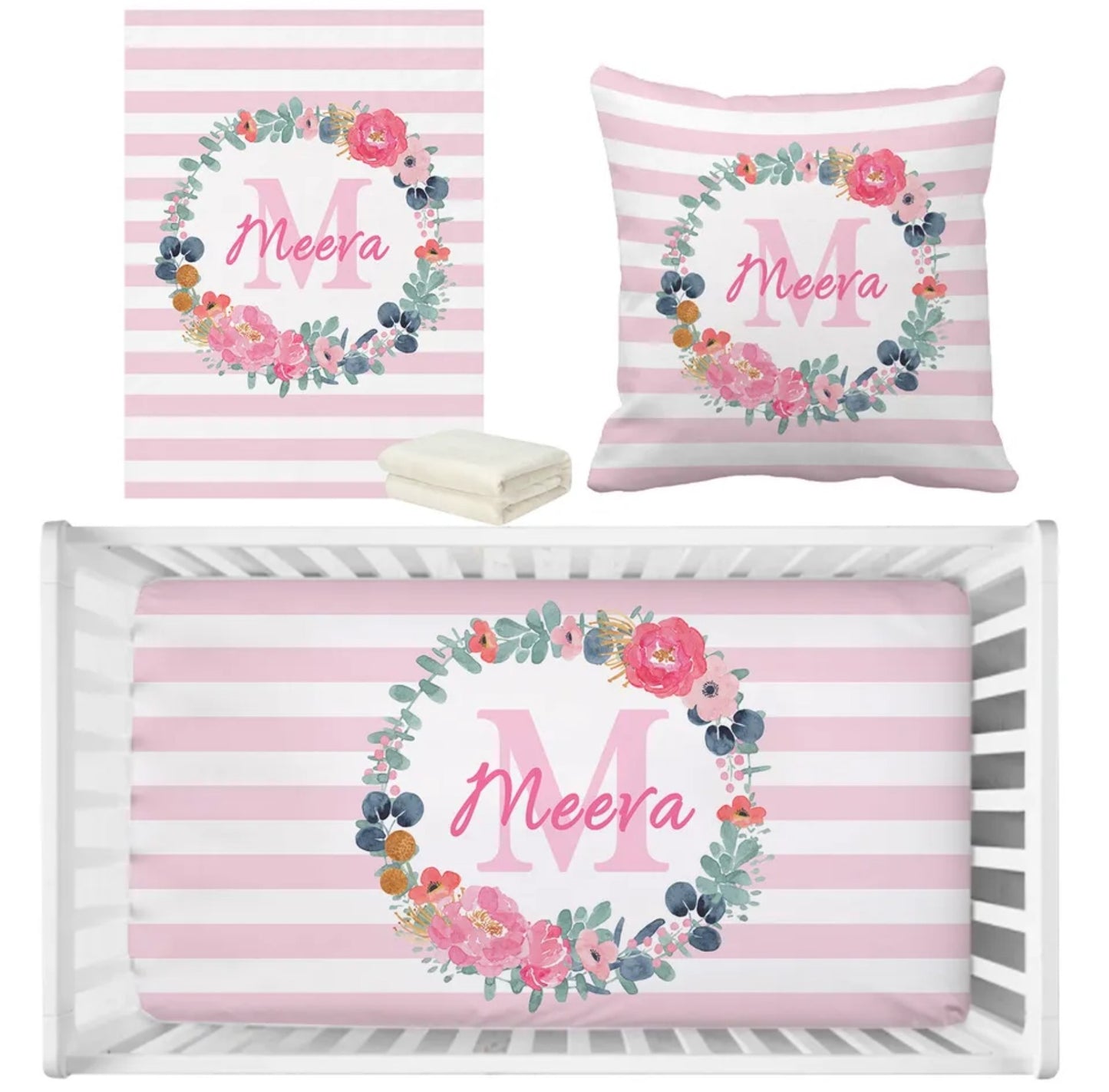 Babybett 3er Set Wunschname
