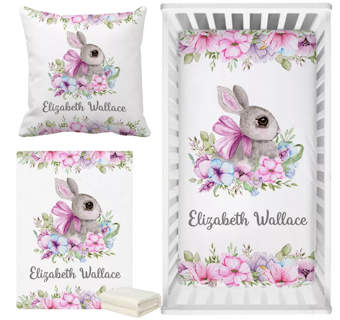 Babybett 3er Set Wunschname