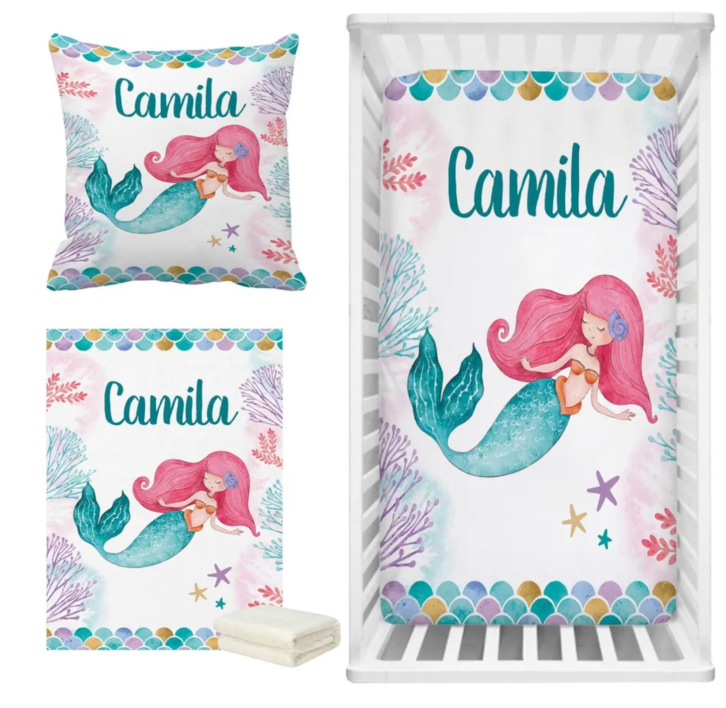 Babybett 3er Set Wunschname