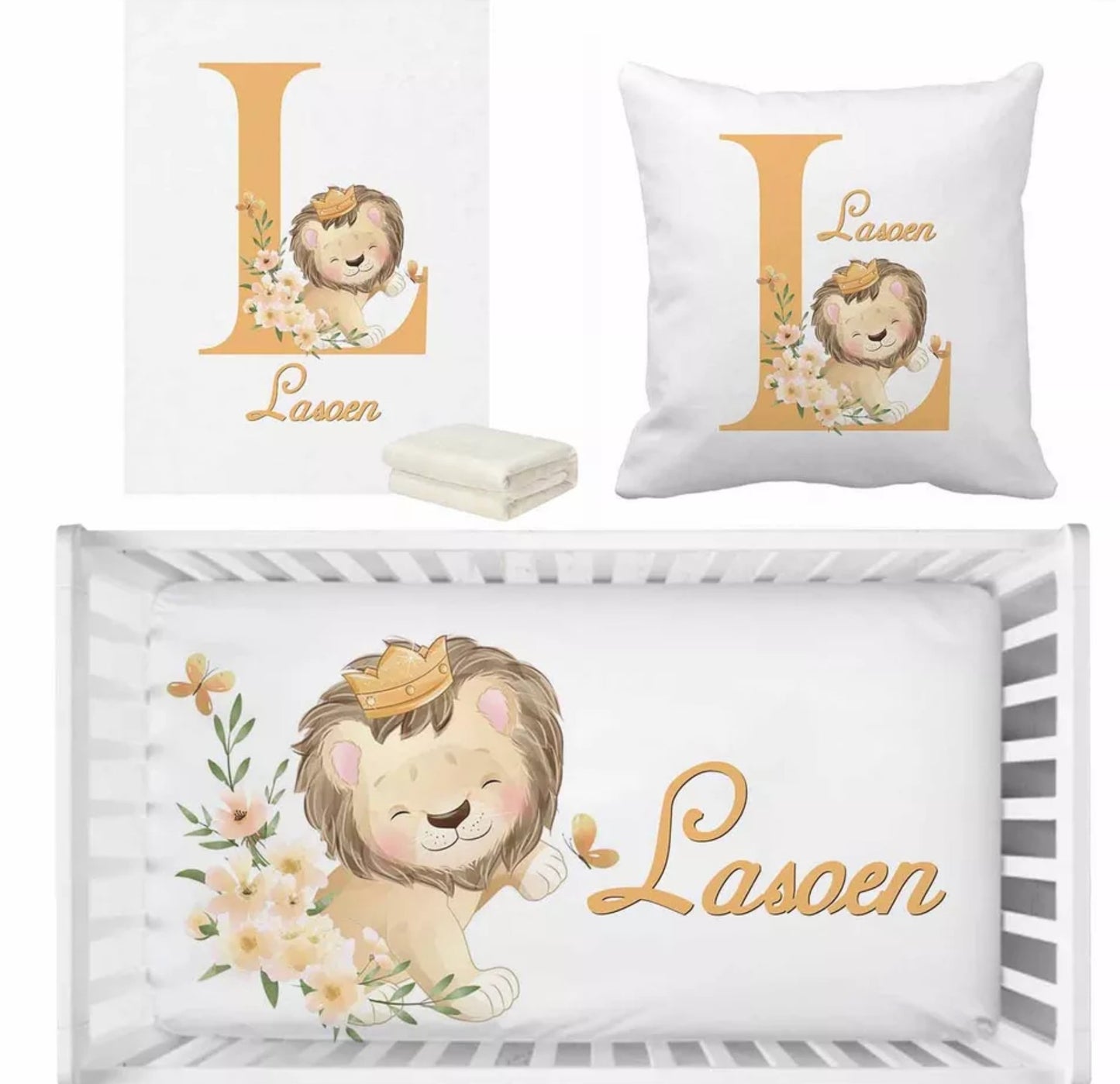 Babybett 3er Set Wunschname
