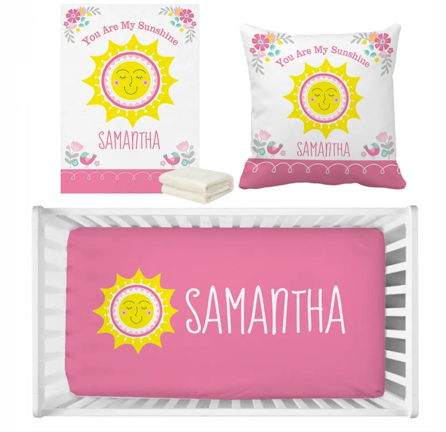 Babybett 3er Set Wunschname