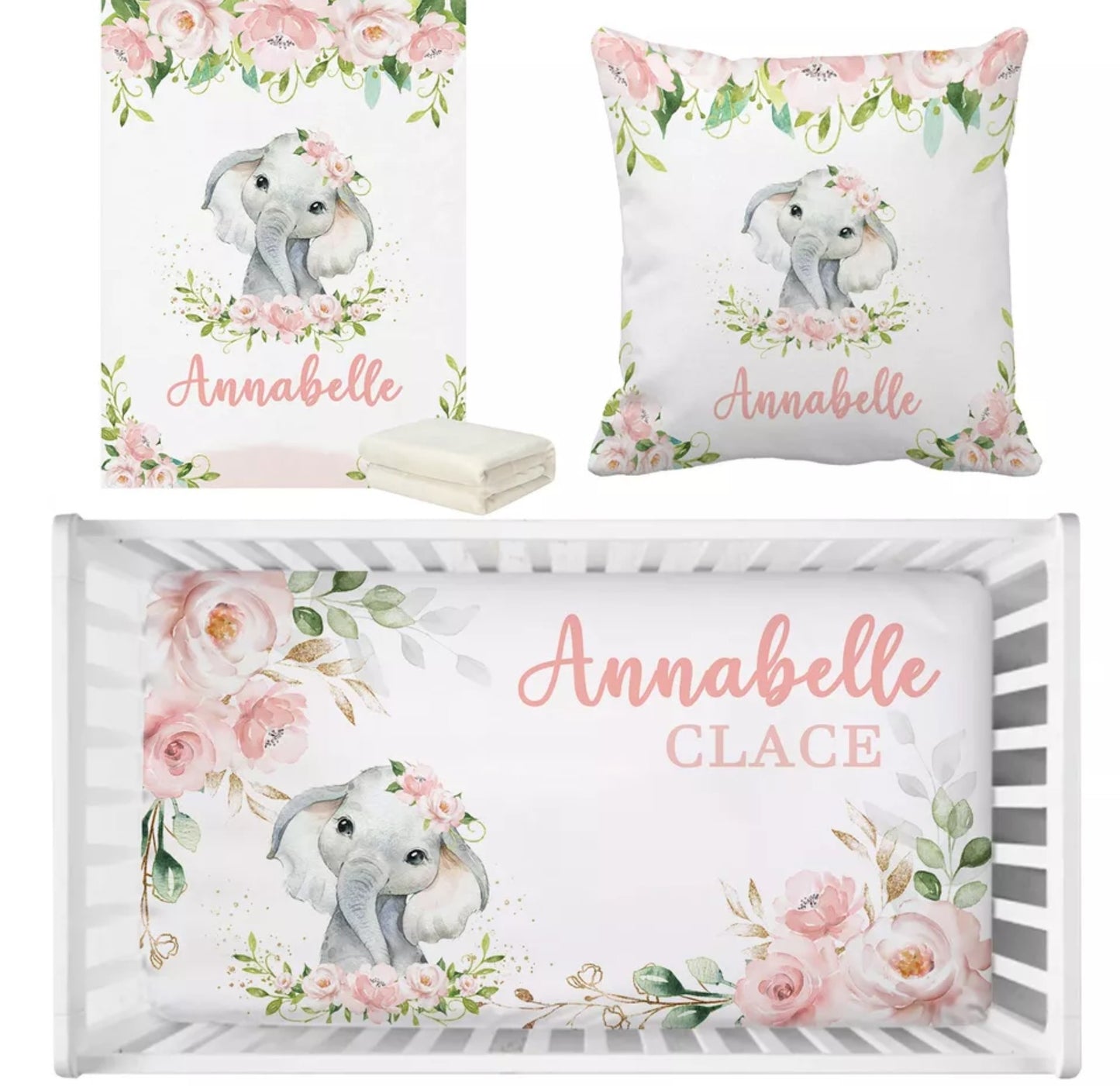 Babybett 3er Set Wunschname