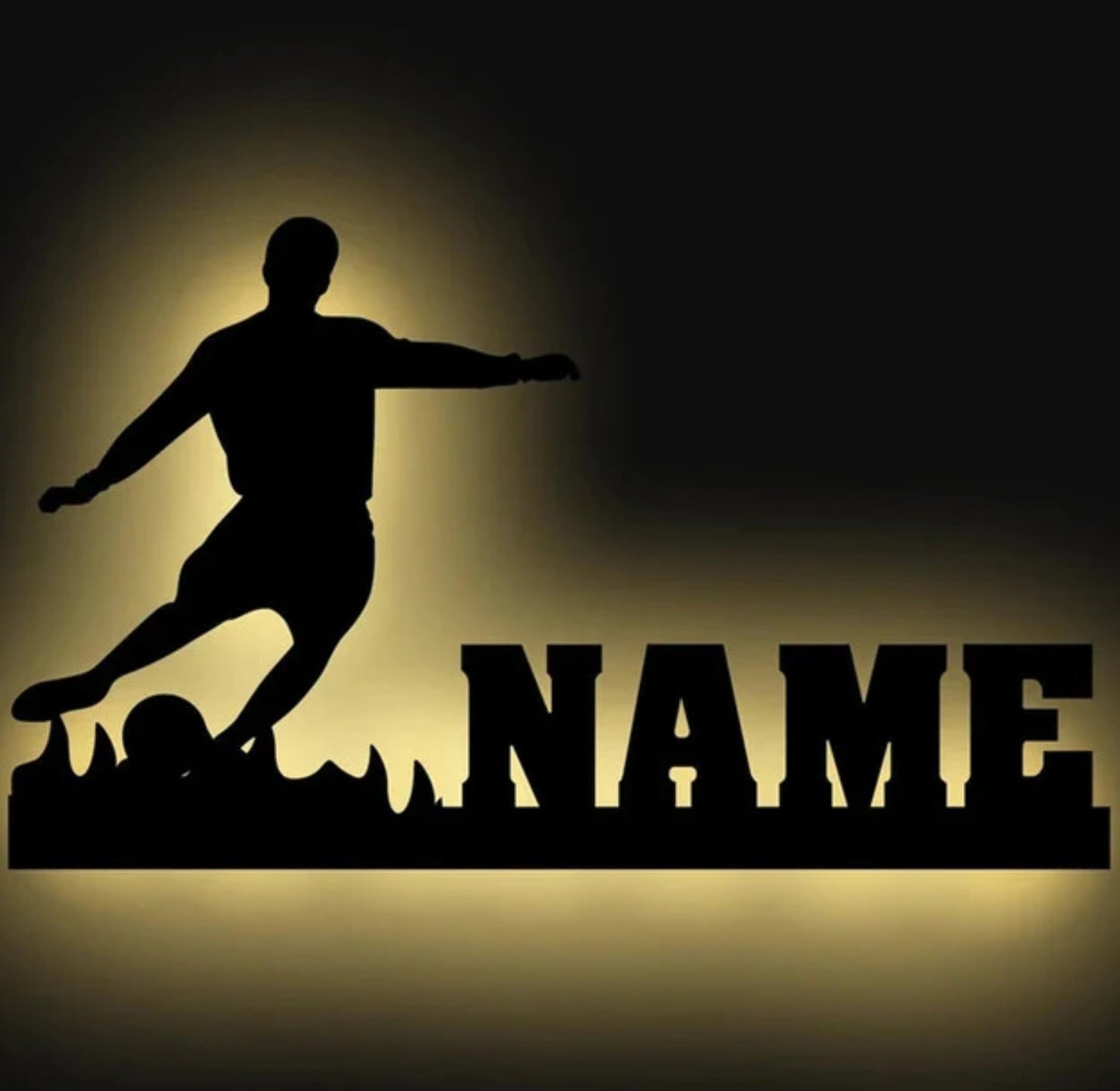 Personalisierbare Lampe Fussballspieler