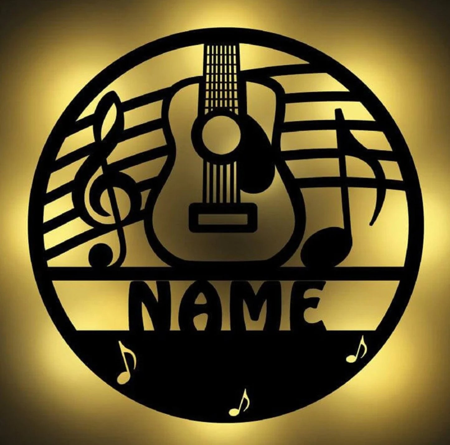 Personalisierbare Lampe Gitarre, Noten