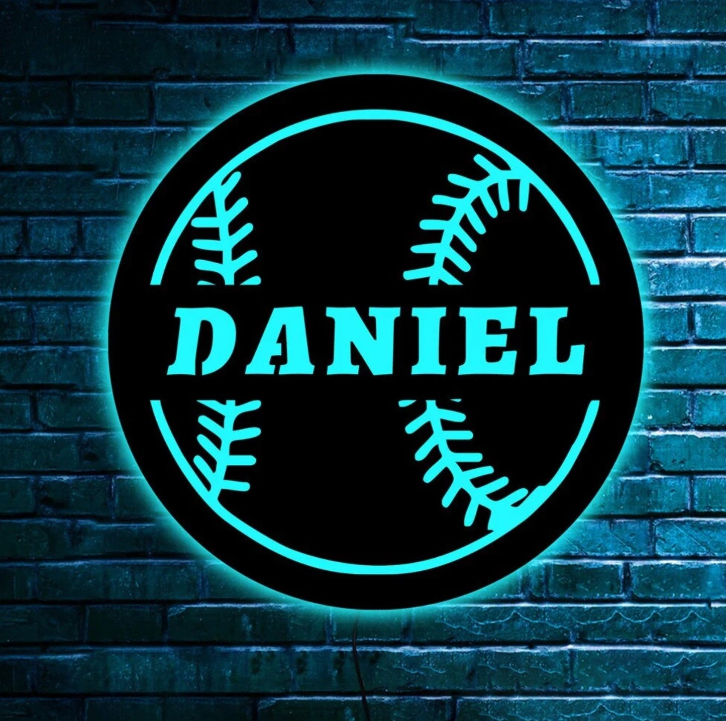 Personalisierbare Lampe Baseball 16 Farben