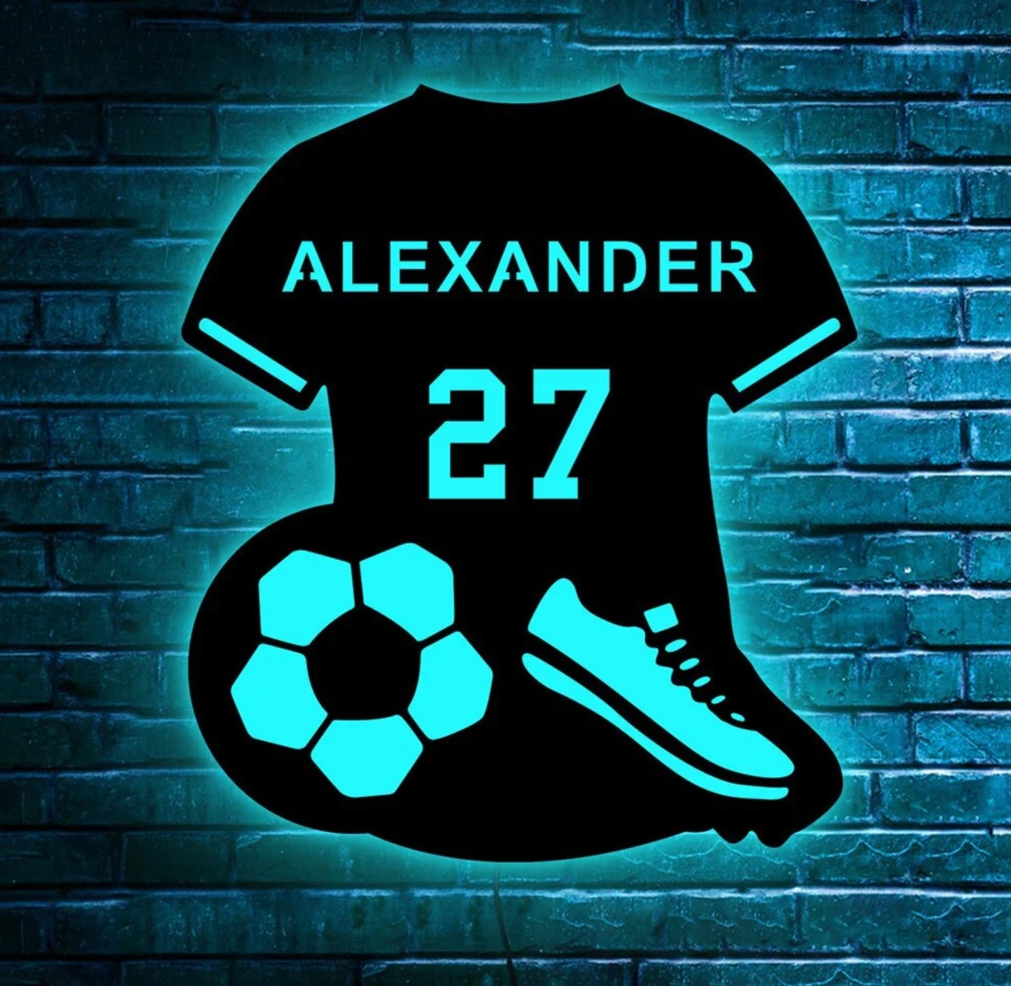 Personalisierbare Lampe Fussball Trikot Schuhe 16 Farben