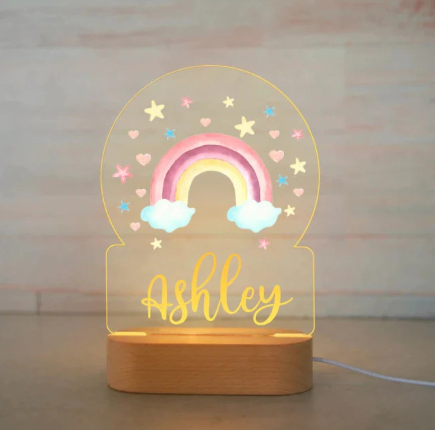 Personalisierbare Acryl Lampe Regenbogen