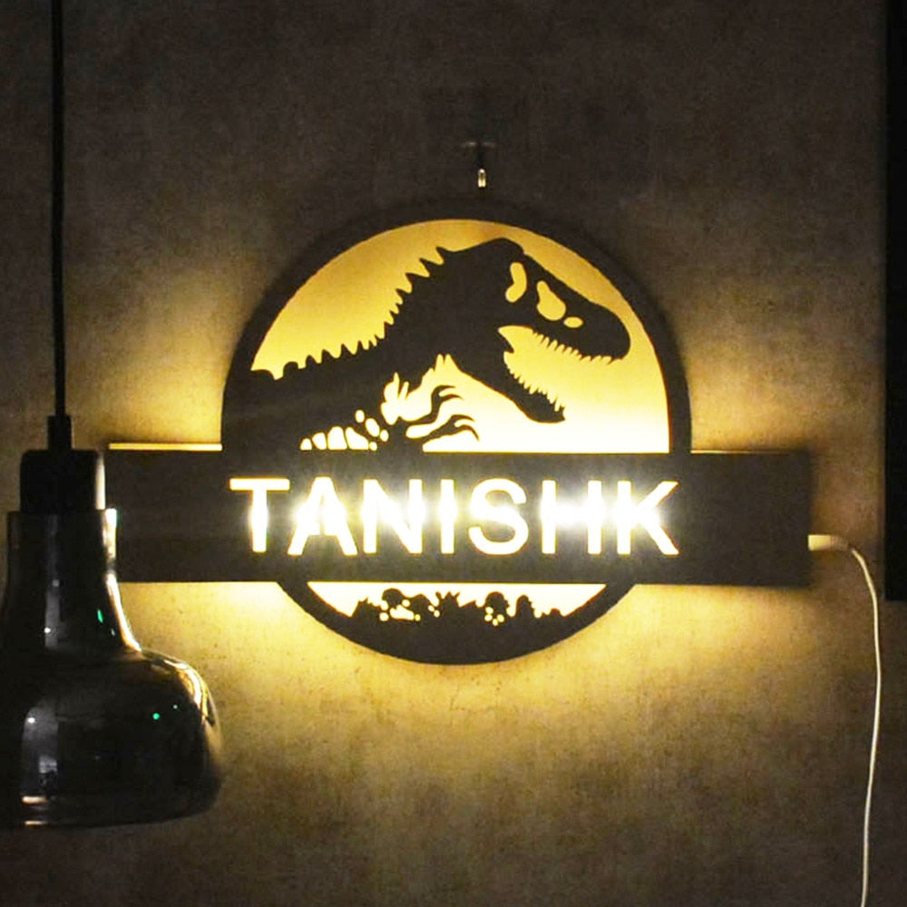 Personalisierte Lampe T-Rex Dinosaurier