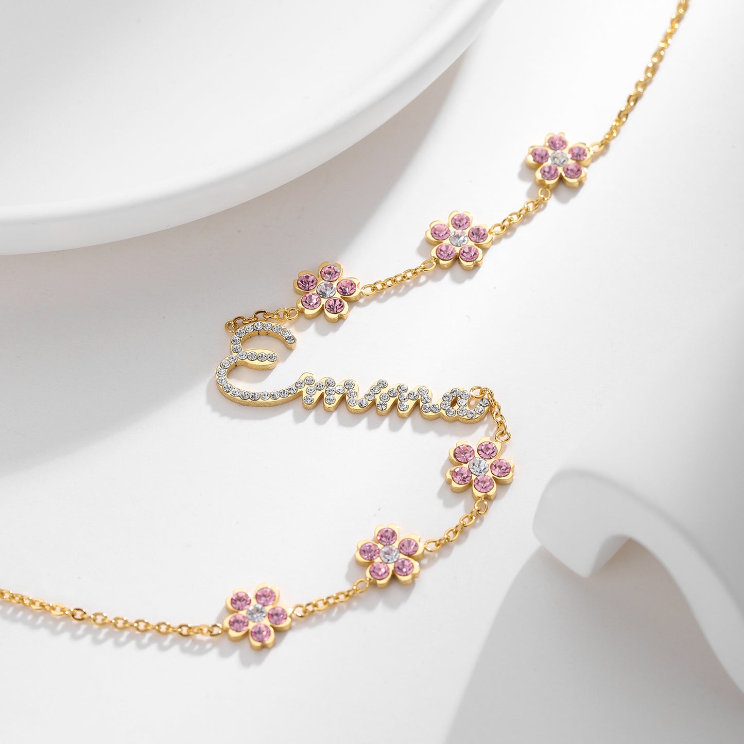 Blumen Zirconia Namens Halskette