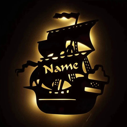 Personalisierte Lampe Piratenschiff