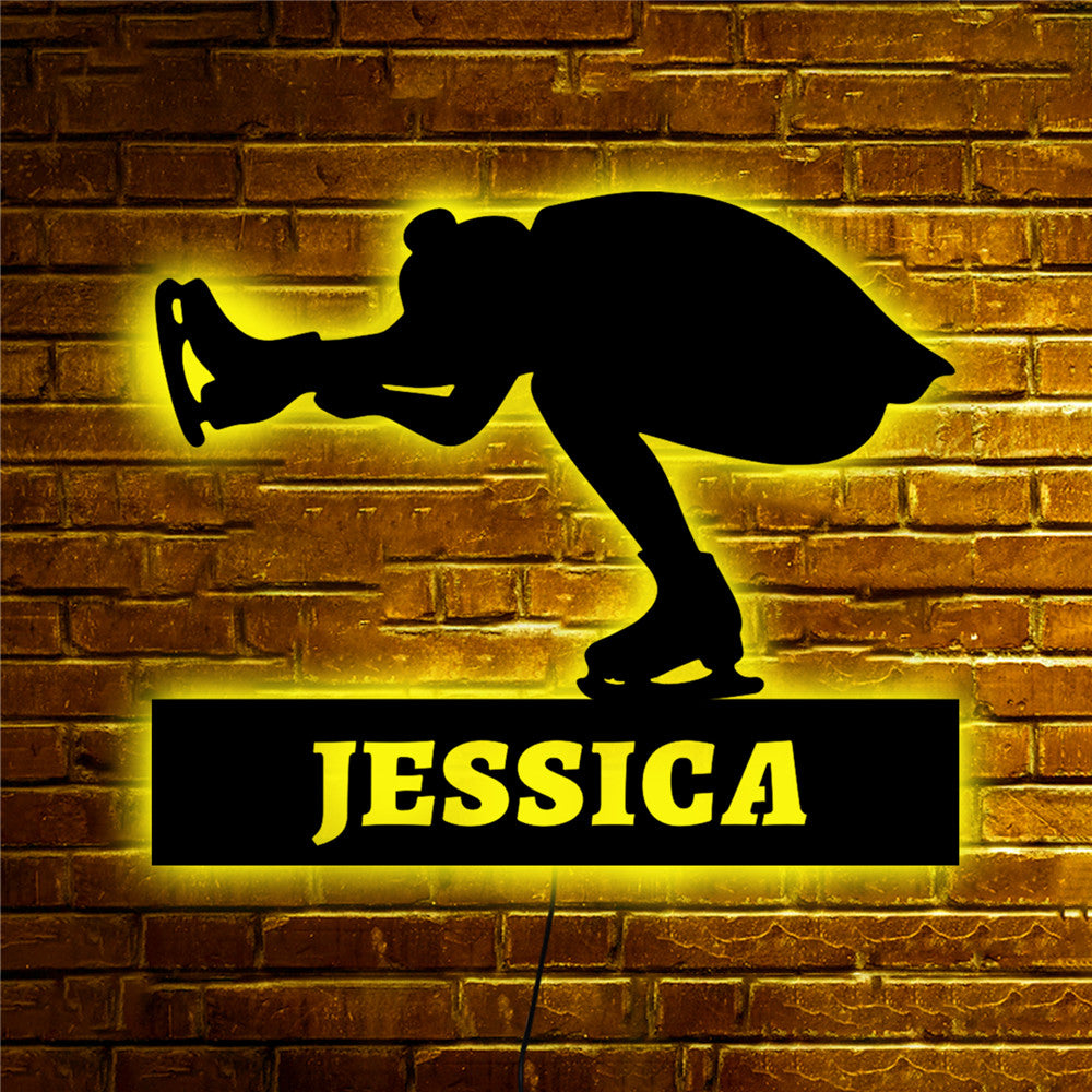 Personalisierbare Lampe Eiskunstlauf