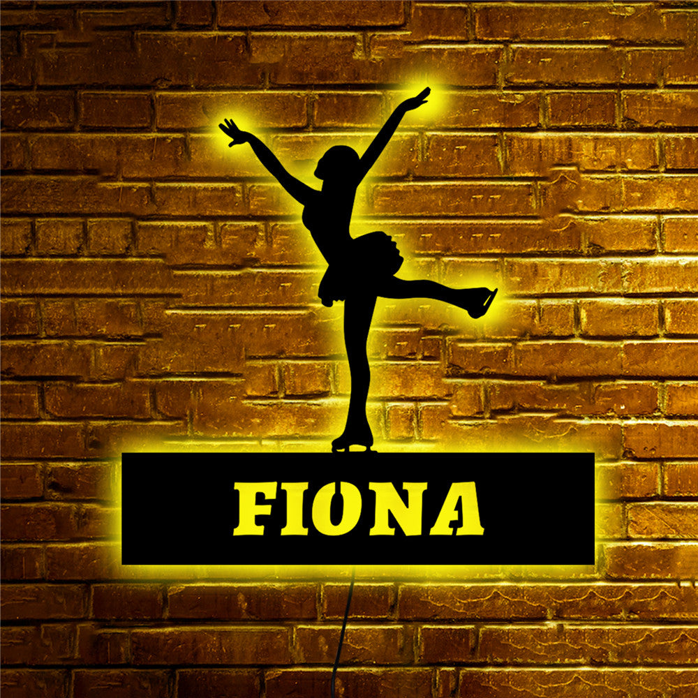 Personalisierbare Lampe Eiskunstlauf