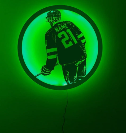 Personalisierte Metall Lampe Eishockey Spieler