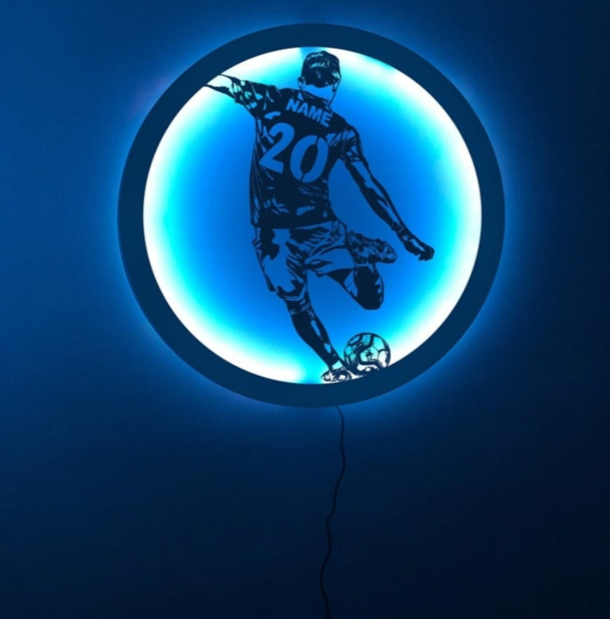 Personalisierte Metall Lampe Fussball Spieler