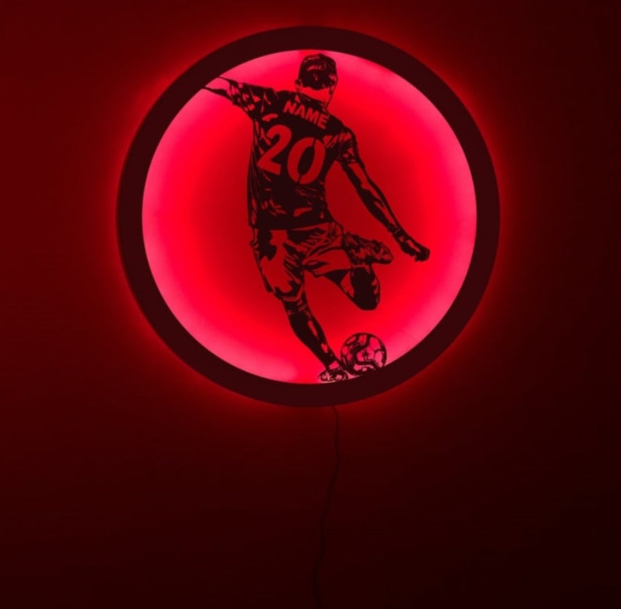 Personalisierte Metall Lampe Fussball Spieler