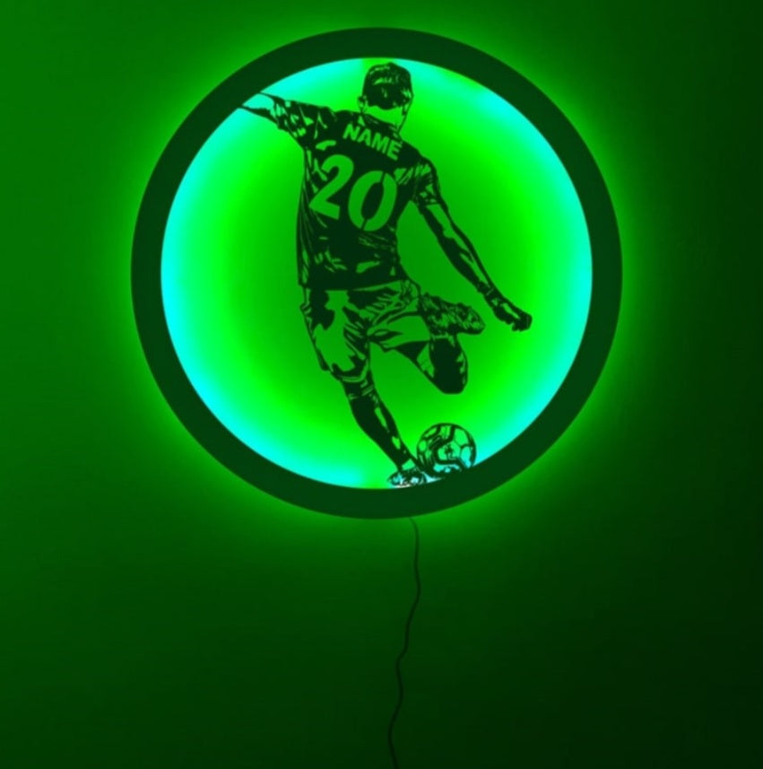 Personalisierte Metall Lampe Fussball Spieler