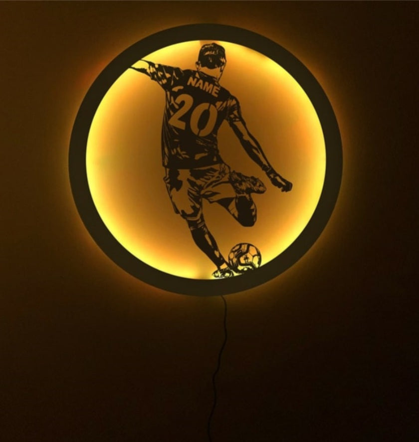 Personalisierte Metall Lampe Fussball Spieler