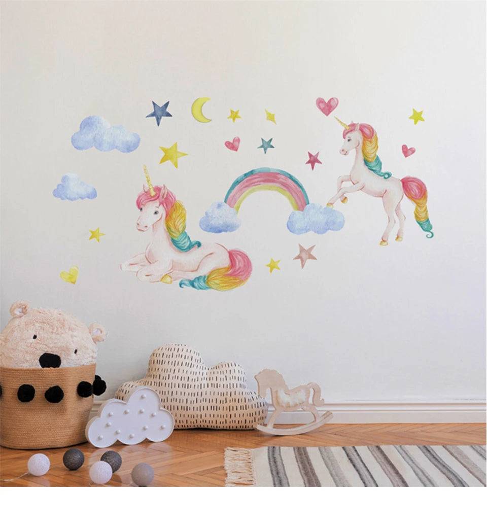 Einhorn Regenbogen Wandtattoo