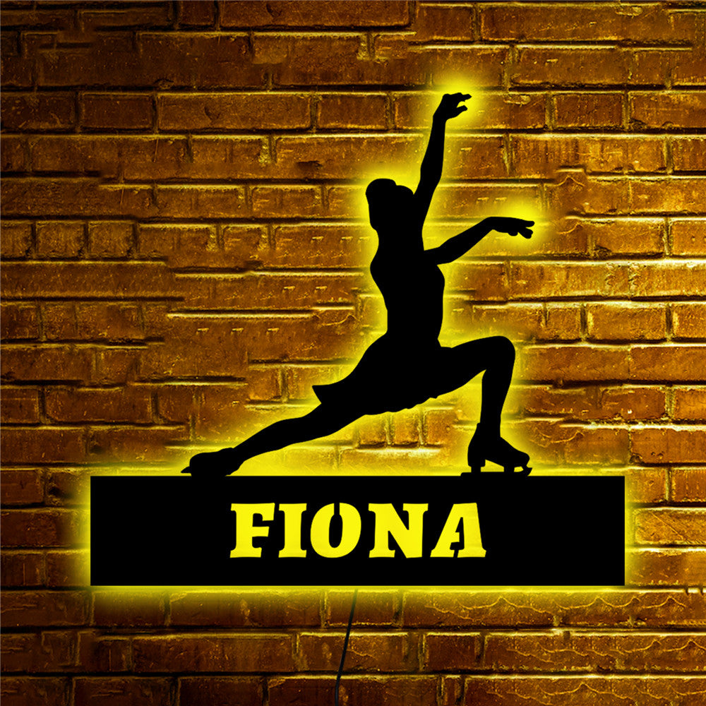 Personalisierbare Lampe Eiskunstlauf