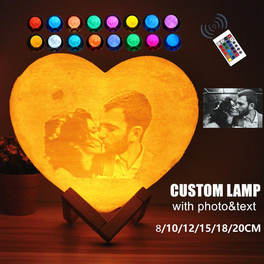 Personalisierbare Herzlampe (Bild und/oder Text)