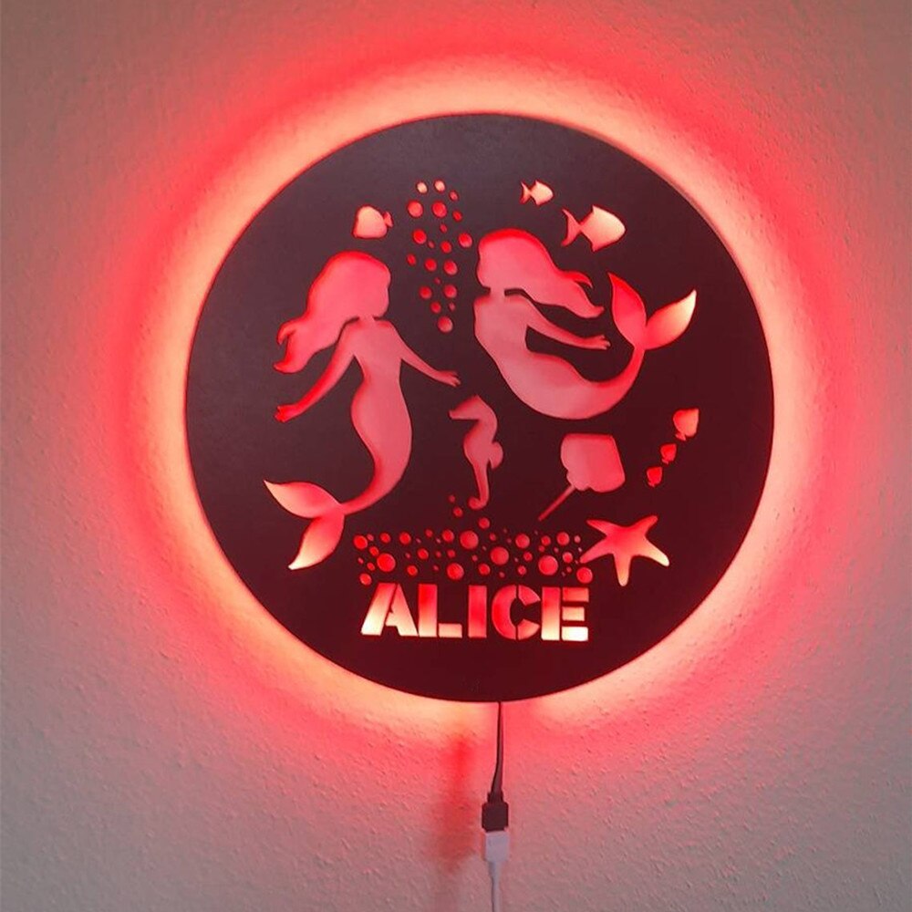 Personalisierte Lampe Meerjungfrau