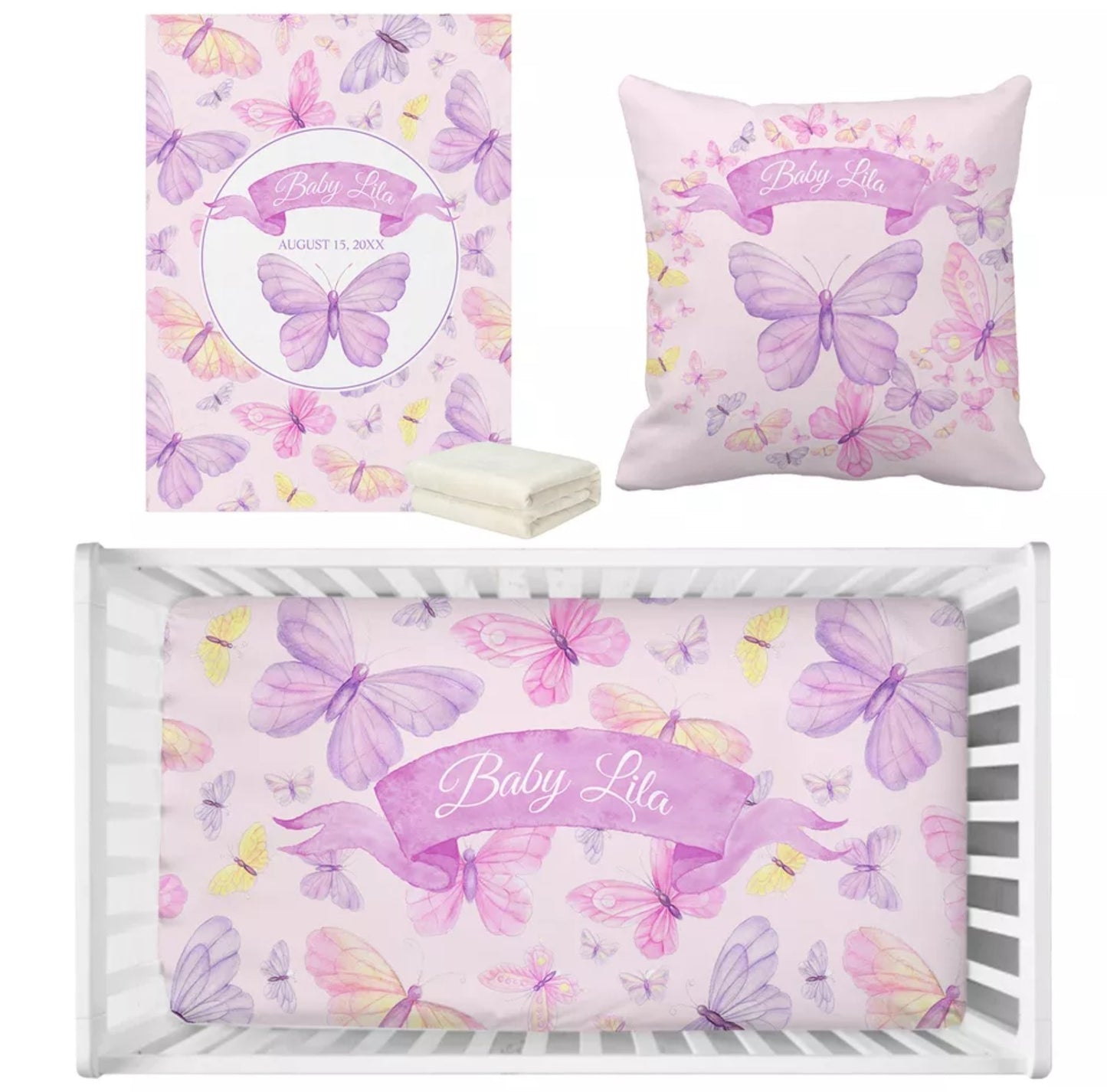 Babybett 3er Set Wunschname