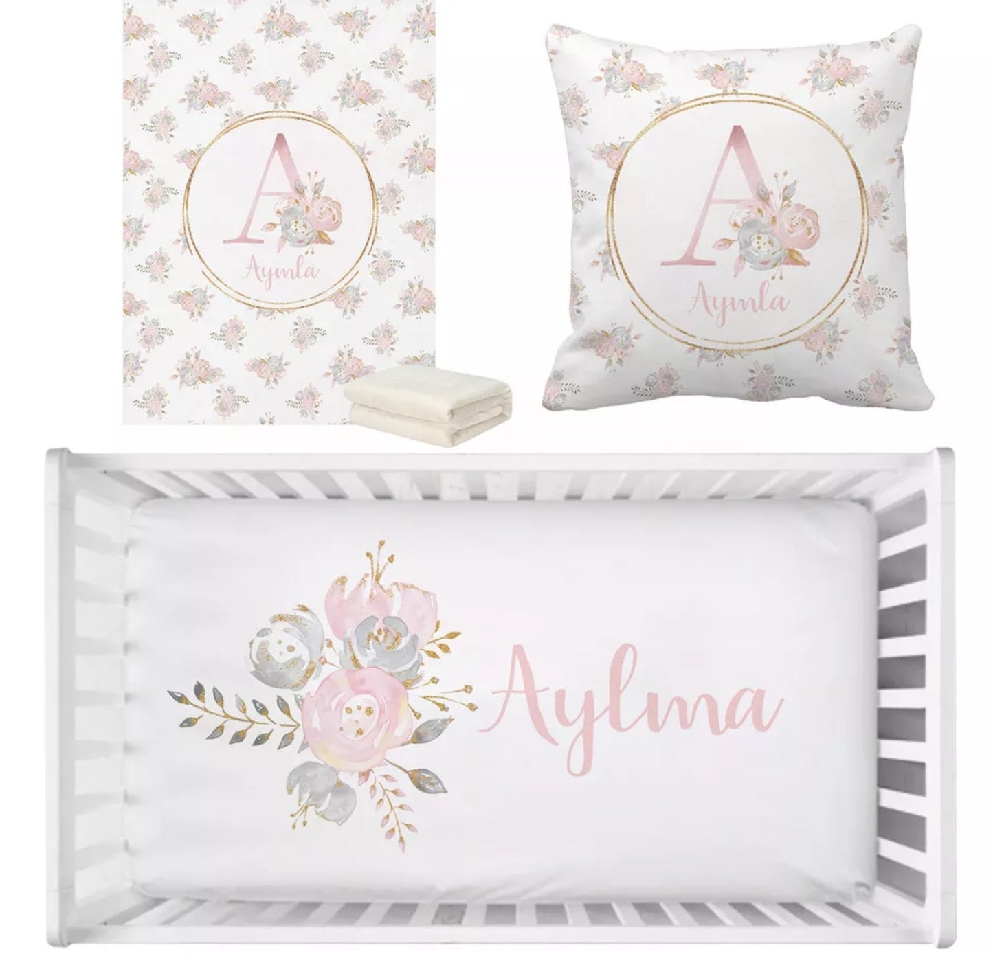 Babybett 3er Set Wunschname
