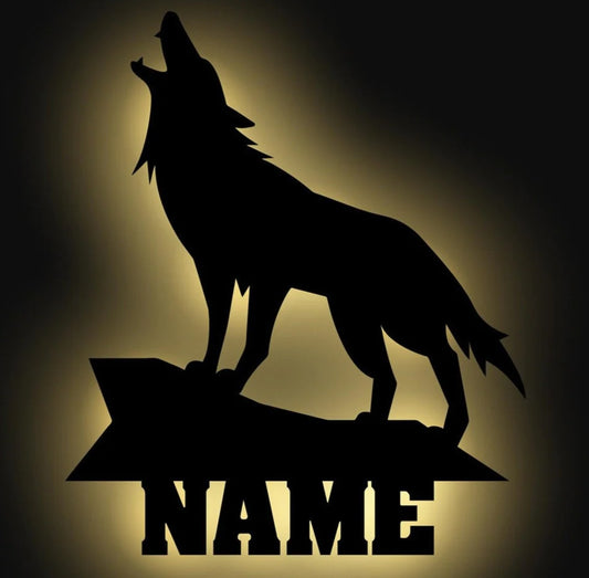 Personalisierbare Lampe Wolf