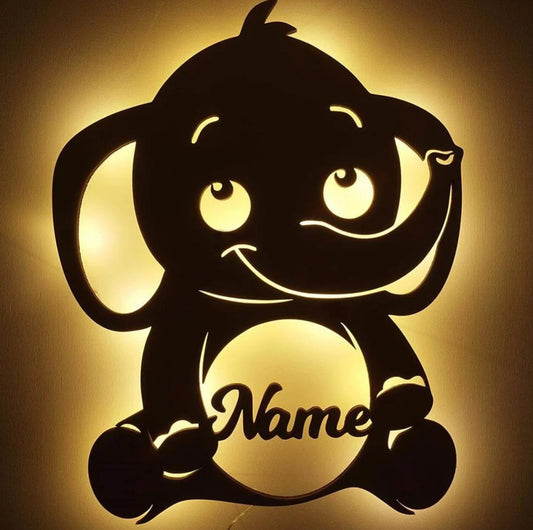 Personalisierbare Lampe kleiner Elefant