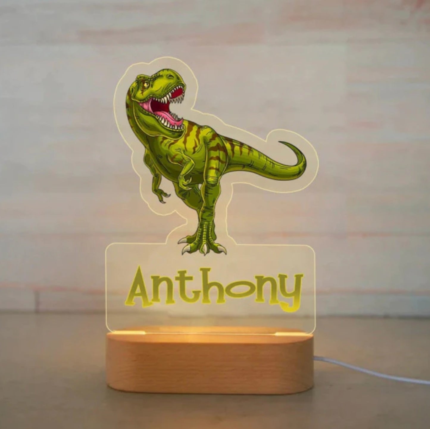 Personalisierbare Acryl Lampe T-Rex