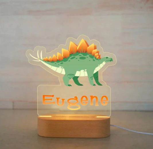 Personalisierbare Acryl Lampe Stegosaurus