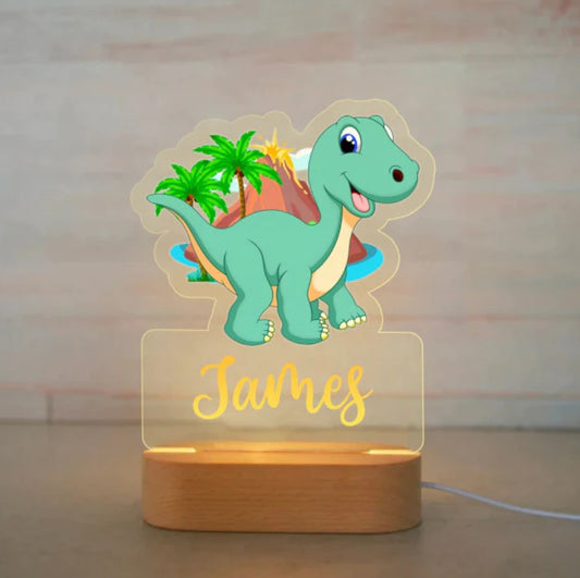Personalisierbare Acryl Lampe Baby Dinosaurier
