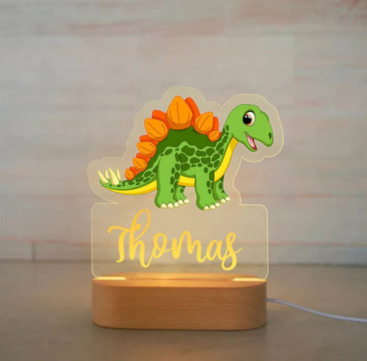 Personalisierbare Acryl Lampe Stegosaurus