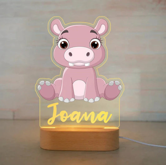 Personalisierbare Acryl Lampe Nielpferd