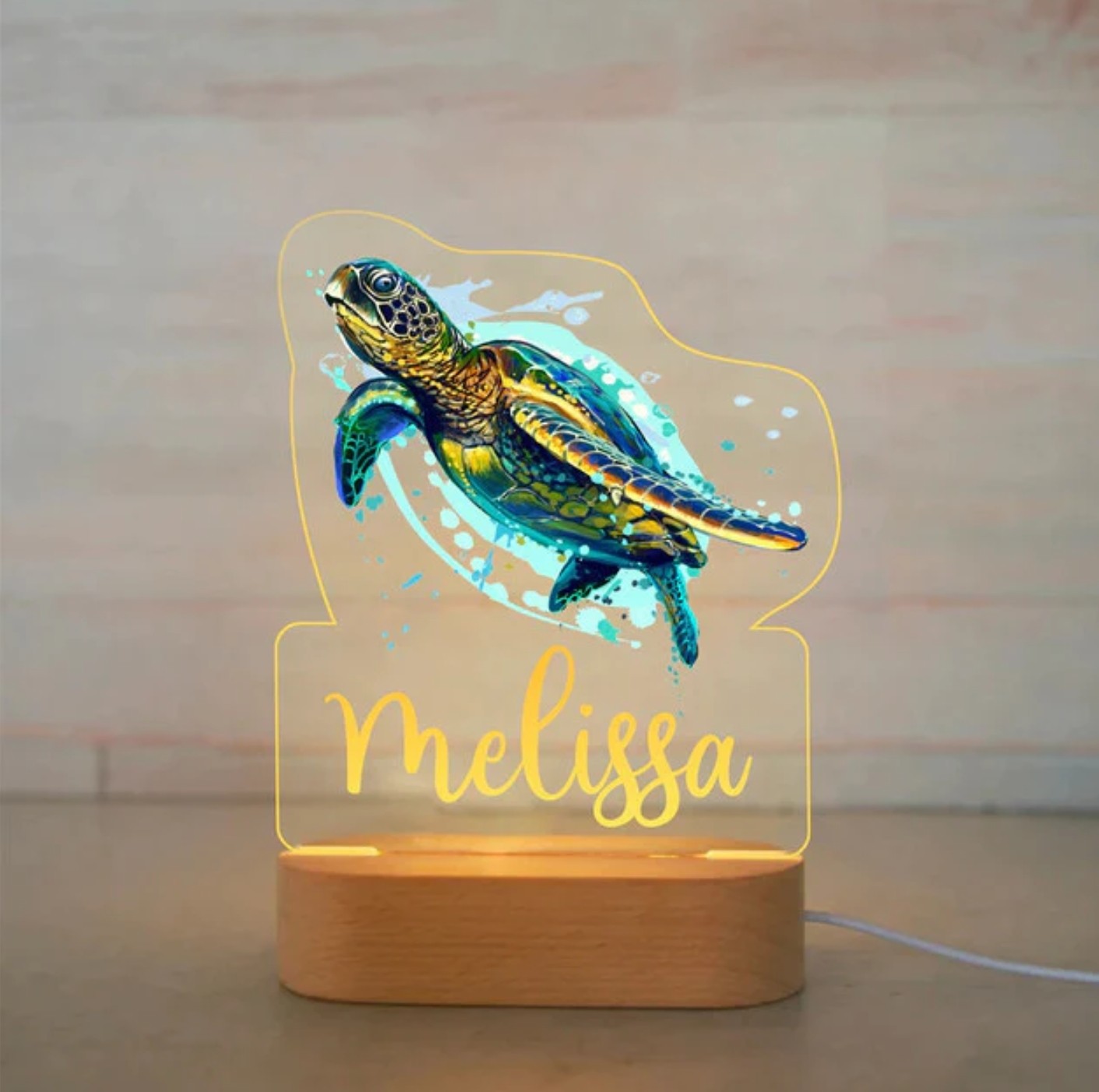 Personalisierbare Acryl Lampe Schildkröte