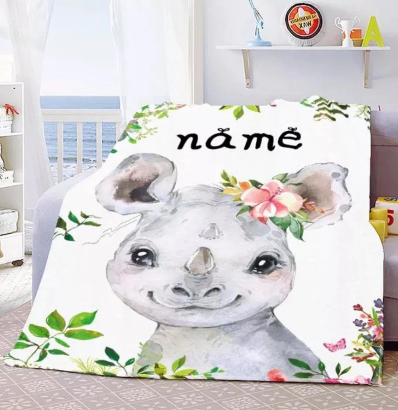 Namensdecke Baby Nashorn