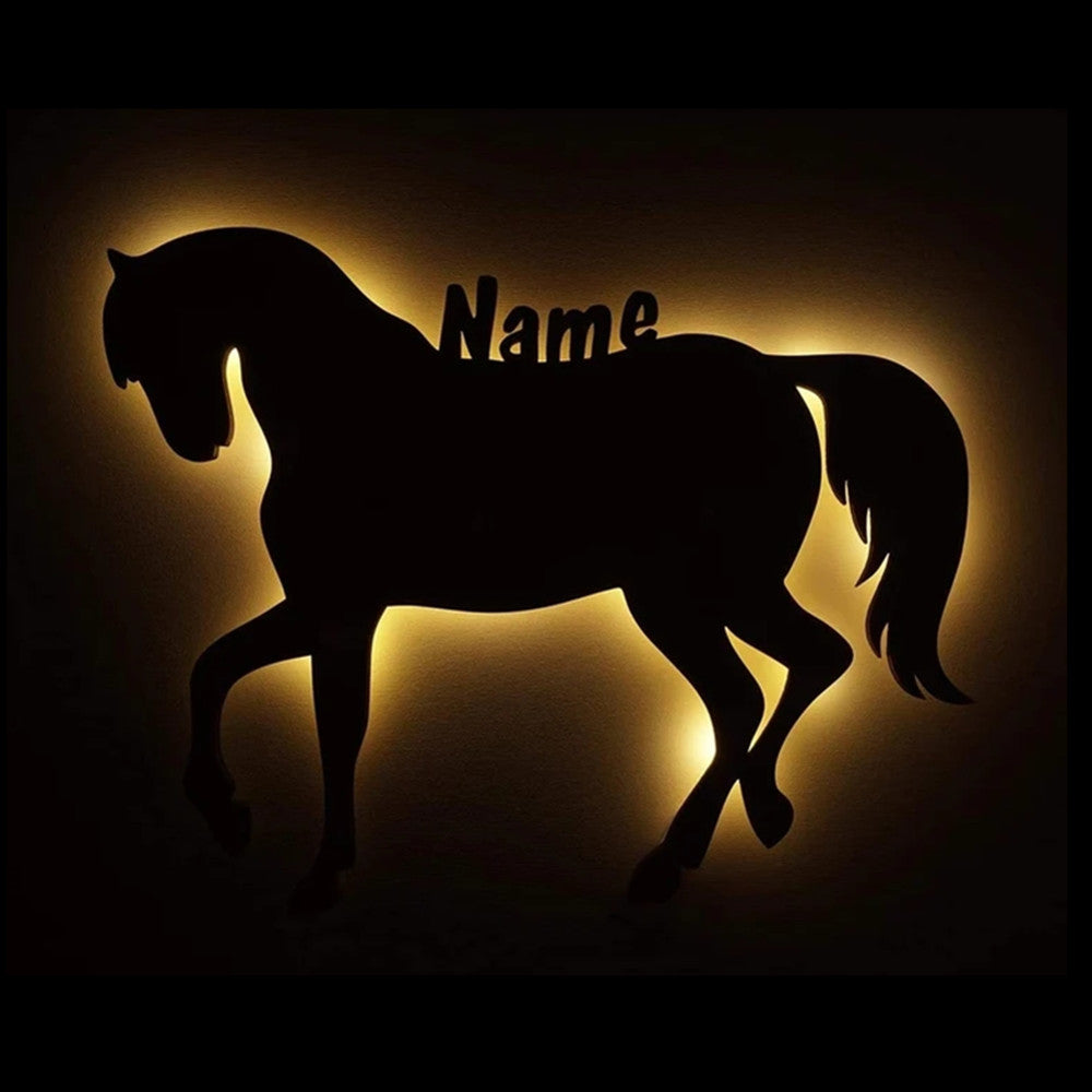 Personalisierte Lampe trabendes Pferd